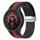 Ремешок для Samsung Galaxy Watch 6 - черно-красный / ширина крепления 20мм / силикон / Watchbands Cls-line (W16-3WB612111106) - изображение 1