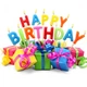 Свічки для торта Petit Candles, "Happy Birthday", різнокольорові - зображення 1