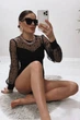 Женское боди Le'Katrin 5201-1M Черный - изображение 3