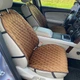 Накидки на сидіння з АЛЬКАНТАРИ Lux (штучної замші), великий ромб, Коричневий з подвійним коричневим рядком. Преміум+. Передній комплект - изображение 1