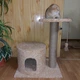 Круглый домик с когтеточкой и лежанка для котика кошки дряпка 60х40х55см бежевый - изображение 2
