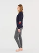 Пижама (свитшот + штаны) женская хлопковая U.S. Polo Assn 16814 L Navy (8680557380767) - изображение 3