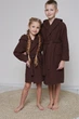 Детский вафельный халат IDEAL TEXTILE Коричневый 100% хлопок Узбекистан плотность 320 г/м2 на 5 лет (110-116 см) - изображение 4