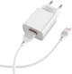 Сетевое зарядное устройство Borofone BA20A Sharp single port charger set (Lightning) White (BA20ALW) - изображение 2