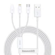 Кабель Baseus Superior Series Fast Charging 3-in-1 (Micro USB+Lightning+Type-C) 3.5A (1.5m) - White (CAMLTYS-02) - изображение 1