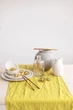 Скатертина-доріжка Раннер з лляної тканини TouchableLinen 1 шт 30*250 см Жовтий - зображення 4
