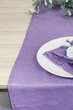 Скатертина-доріжка Раннер з лляної тканини TouchableLinen 1 шт 40x100 см Лавандовий - зображення 2