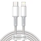 Кабель Baseus High Density Braided Type-C to Lightning PD 20W (2m) (белый) - изображение 1