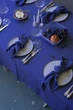 Льняная скатерть на стол TouchableLinen 1 шт 100х100 см Синий - изображение 2