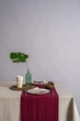 Скатертина-доріжка Раннер з лляної тканини TouchableLinen 1 шт 40х250 см Вишневий - зображення 3
