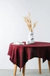 Льняная скатерть на стол TouchableLinen 1 шт 100х100 см Вишневый - изображение 1