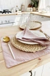 Сервировочный коврик (ланчмат) из льняной ткани TouchableLinen 1 шт 30x40 см Пыльно-розовый Подставка под тарелки - изображение 4