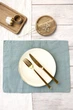 Льняной сервировочный коврик (ланчмат) TouchableLinen 1 шт 30x40 см Пыльно-голубой Подставка под тарелку - изображение 1