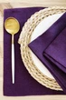 Сервировочный коврик (ланчмат) из льняной ткани TouchableLinen 1 шт 30x40 см Фиолетовый Подставка под тарелки - изображение 4
