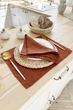 Сервировочный коврик (ланчмат) из льняной ткани TouchableLinen 1 шт 30x40 см Терракотовый Подставка под тарелки - изображение 1
