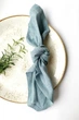 Льняные салфетки TouchableLinen 1 шт Пыльно-голубой Салфетки для сервировки стола Свадебные салфетки 45х45 см - изображение 2