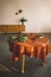 Лляна скатертина на стіл TouchableLinen 1 шт 100х100 см Теракотовий - зображення 1