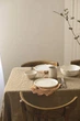 Лляна скатертина на стіл TouchableLinen 1 шт 200 см (кругла) Коричнево-золотий - зображення 2