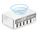 Зарядний пристрій WLX-818PF 100W 1xUSB QC3.0 / 4xUSB / 1xPD Type-C / бездротова зарядка Qi 10W - White - зображення 1