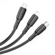 Кабель BOROFONE BX71 (3 в 1) USB - Lightning / Micro USB / Type-C (2A) (1M) Чёрный - изображение 2