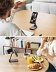 Підставка для телефону UGREEN LP373 Foldable Multi-Angle Phone Desktop Stand with Height Adjustable Black (20435) - зображення 3
