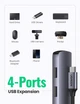 USB-хаб UGREEN CM417 USB-C to 4xUSB 3.0 5Gbps + HDMI 4K@30Hz Gray (20197) - зображення 5
