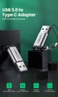 Переходник UGREEN US276 USB 3.0 Male to USB-C 3.1 Female Gray (50533) - изображение 2