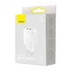 Зарядний пристрійс Адаптер Baseus 30W Compact Quick Charger Швидка зарядка QC3.0+PD3.0 2USB+Type-C Зарядка для телефона Басеус 30W EU 3A White - зображення 8