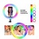 Набір блогера 4 в 1 Кільцева лампа RGB 26см Ring Light + Штатив 2м + мікрофон петличка + селфі-палиця з пультом Bluetooth - зображення 6
