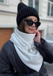 Шарф-бактус "Эдинбург", женский шарф, большой женский шарф, белый снег - изображение 2