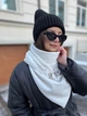 Шарф-бактус "Эдинбург", женский шарф, большой женский шарф, белый снег - изображение 3