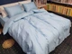 Комплект постільної білизни Komfort-tekstil LUX LIGHT BLUE 1/1 см (Євро на різ./Сатін-страйп) - зображення 1
