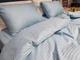Комплект постільної білизни Komfort-tekstil LUX LIGHT BLUE 1/1 см (Євро на різ./Сатін-страйп) - зображення 4