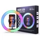 Кільцева LED лампа WOW Cелфі кільце для блогера з утримувачем для телефону RGB 20 см - зображення 2