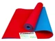 Коврик для йоги EasyFit TPE+TC 183х61см толщина 6мм двухслойный красный с голубым (мат-каремат спортивный, йогамат для фитнеса, пилатеса) - изображение 1