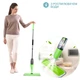 Умная швабра с распылителем и двойной щеткой 3 в 1 Spray Healthy Mop длинная ручка управление разбрызгиванием воды универсальная Зеленая - изображение 1