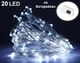 Гірлянда роса на батарейках мідний провід 20 Led Strip String White - изображение 1