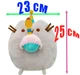 Мягкая игрушка Пушин кэт Pusheen cat большой S&T 23х25 см с кексом со свечкой в лапках Серый (n-9721) - изображение 2