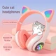 Беспроводные наушники с кошачьими ушками Cat Ear Headset с микрофоном, AUX, Bluetooth, LED подсветка Розовые VZV-23M - изображение 3