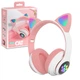 Беспроводные наушники с кошачьими ушками Cat Ear Headset с микрофоном, AUX, Bluetooth, LED подсветка Розовые VZV-23M - изображение 7