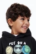 Худі Happy Face H&M чорний 98-104см (40009630) - зображення 2