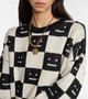 Светр No Brand Face Maglia jacquard wool sweater Black/White XS - зображення 4