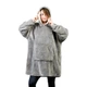 Плед толстовка с рукавами и капюшоном Huggle Hoodie Серый оверсайз One Size - изображение 3