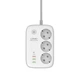 Мережевий подовжувач фільтр LDNIO SEW3452 |WiFi Управління, 2500W, 2M, 3 розетки, 3USB/1Type-C, QC/PD, 3A/38W| White - зображення 2