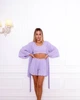 Пижамный костюм тройка из рубчика Dana (халат+топ+шорты) Лиловый M - изображение 1