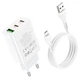 Зарядний пристрій Hoco C99A PD20W, QC3.0 QC2.0, AFC, FCP USB to Micro USB підтримка протоколів швидкого заряджання - зображення 4