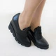 Массивные кожаные ботильоны на танкетке Woman's heel черные 36 (О-672) - изображение 2