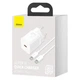 Мережевий зарядний пристрій з кабелем Baseus Super Si Quick Charger 1C 25W EU Sets White（ Mini White Cable Type-C to Type-C 3A 1m White） (TZCCSUP-L02) - изображение 2