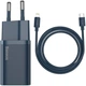 СЗУ Baseus Super Silicone PD Charger 20W (1Type-C) + With Cable Type-C to Lightning blue TZCCSUP-B03 - изображение 1