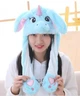 Шапка BearWear Единорог New с хлопающими ушами и подсветкой, Голубая (131344) - изображение 1